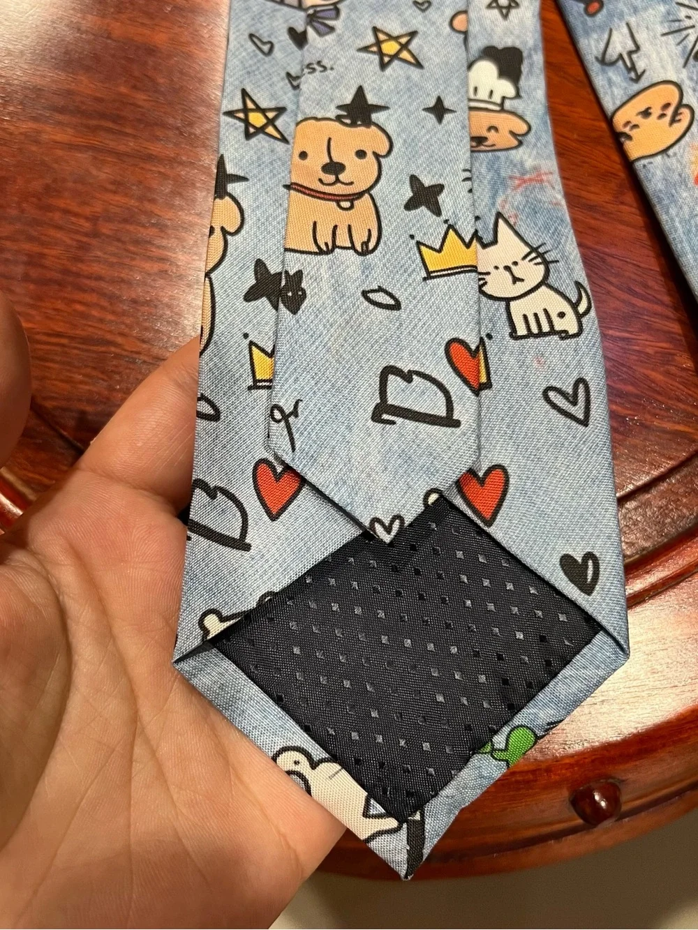 Pet-Themed Blue Cat & Dog Necktie for Cat Lovers
